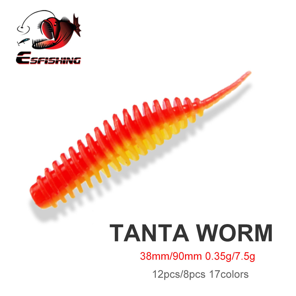 Fishing Lure Soft Plastic - ESFISHING Isca Artificial Minhoca Tanta 38mm
