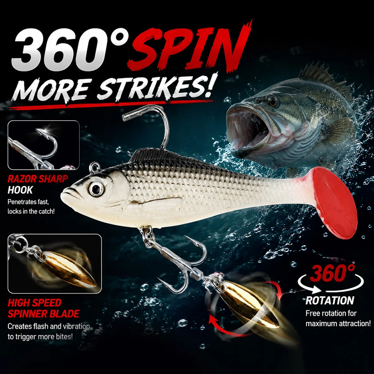 MEREDITH Isca de Spinning 10cm - Fishing Lure Blade Bait avaliação e preço