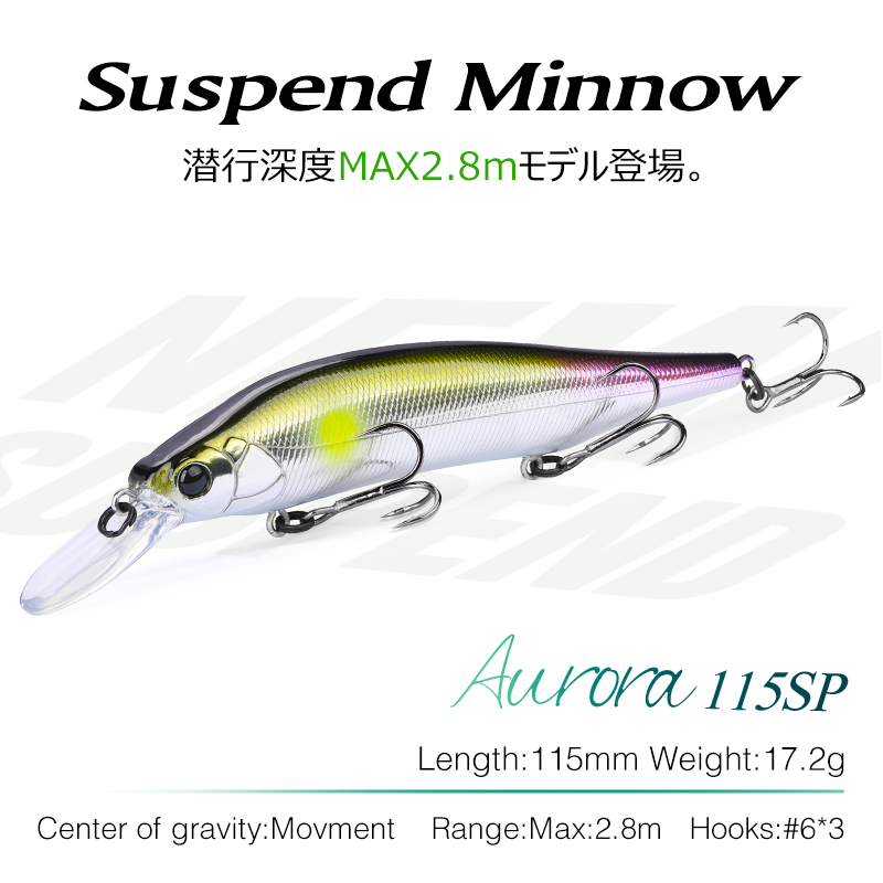 Tsurinoya 115mm 17.2g suspensã - Fishing Lure Jerkbait avaliação e preço