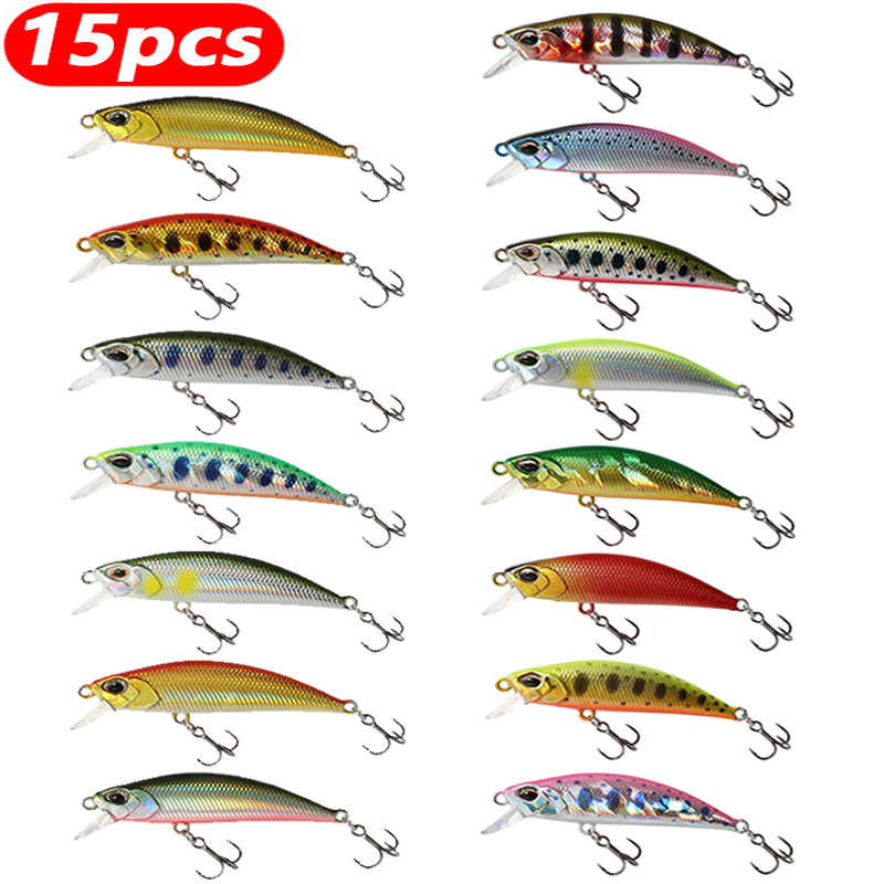 15 pçs afundando minnow iscas  - Fishing Lure Jerkbait avaliação e preço