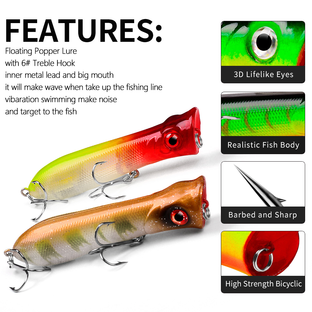 Popper de fundição longa premi - Fishing Lure Popper avaliação e preço
